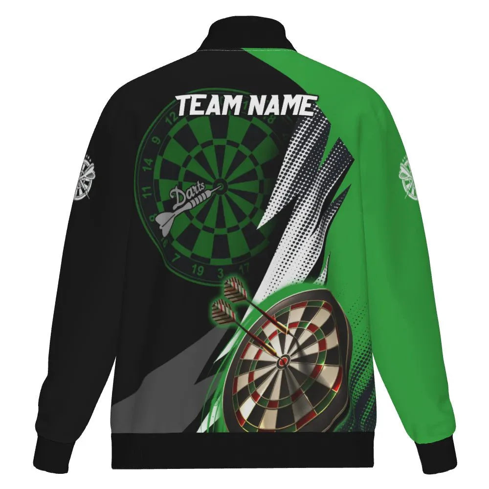 Stylish Green and Black Darts Jacket S608 – Ideal for competitions and leisure S608